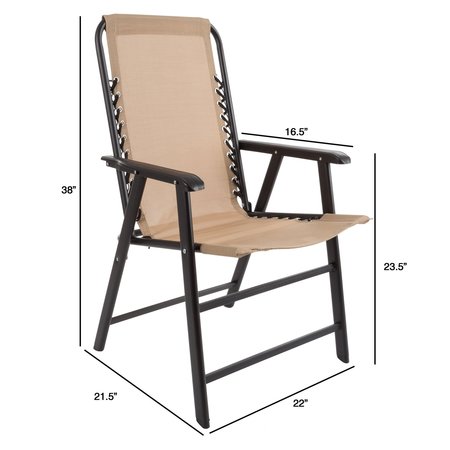 Nature Spring Suspension Folding Chair, Beige 311495HHS